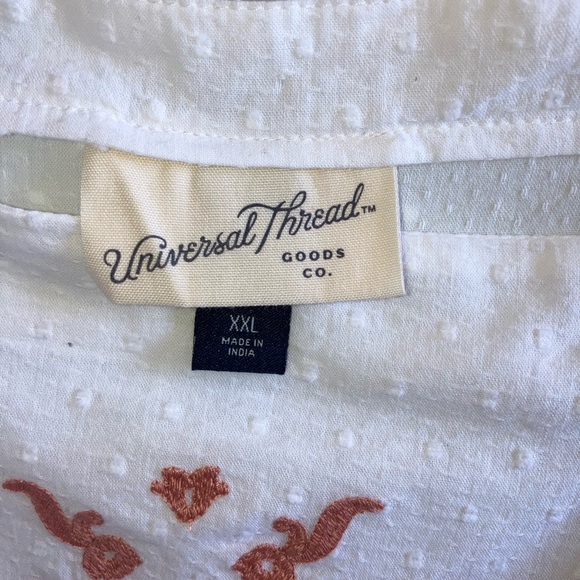 Universal Thread Women’s XXL puffed sleeve 100% cotton embroidered Blouse - Picture 16 of 16